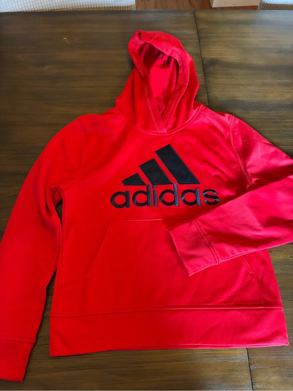 adidas Kids Red Logo Hoodie - Lightweight hoodie